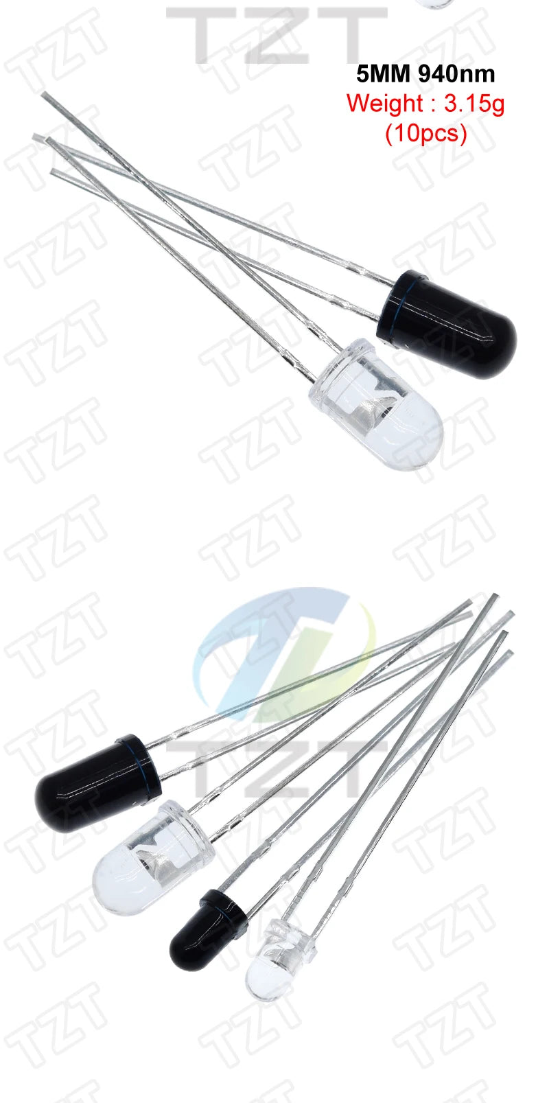 F3 3MM 940nm LEDs infrared emitter and IR receiver diodes each 5pcs Infrared to tube For arduino