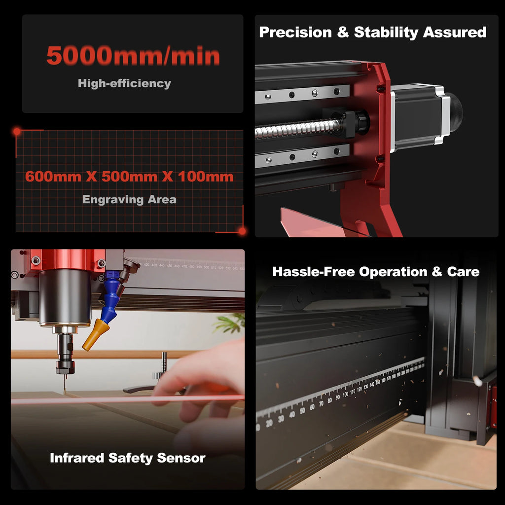 Twotrees TTC6050 CNC Router Cutter Laser Engraving Cutting Machine for Metal Wood Acrylic UK