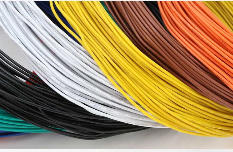 2~50m Copper Wire LED Cable 26 24 22 20 18 16 14 AWG Solid Line PVC Insulation Tinned Plating Single Core 1007 Electric Line