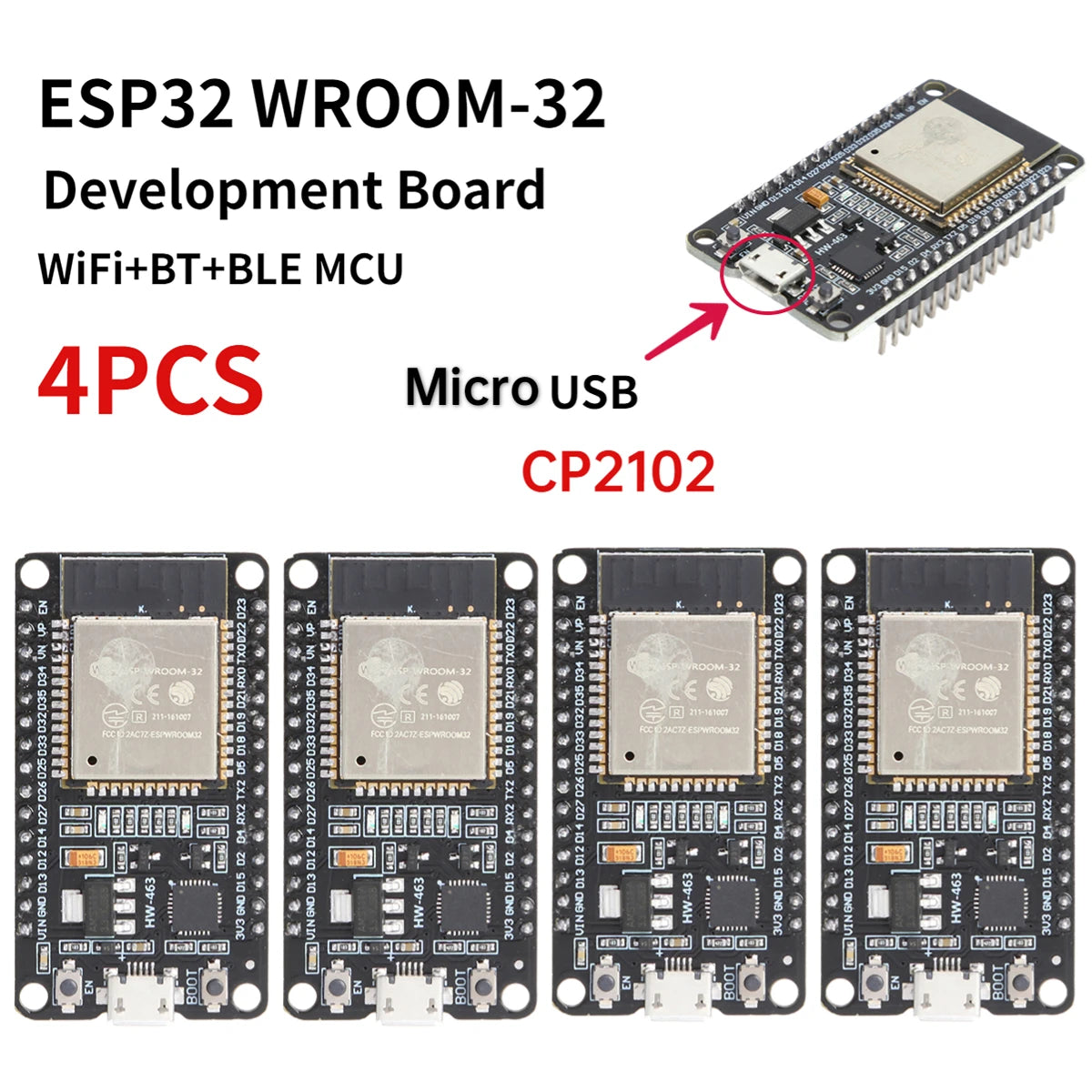 ESP32 -32 Development Board TYPE-C CH340C/ USB CP2102 WiFi+Bluetooth Ultra-Low Power Consumption Dual Core Wireless Module
