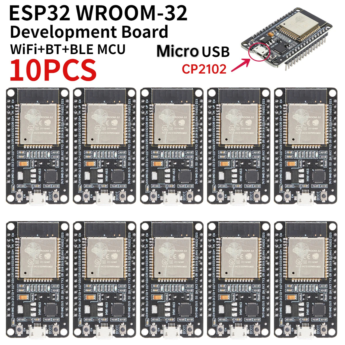 ESP32 -32 Development Board TYPE-C CH340C/ USB CP2102 WiFi+Bluetooth Ultra-Low Power Consumption Dual Core Wireless Module