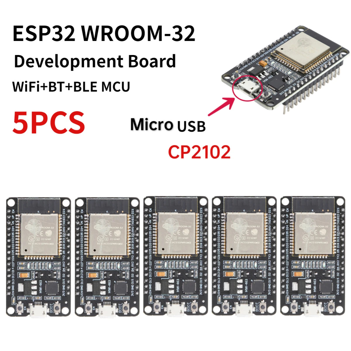 ESP32 -32 Development Board TYPE-C CH340C/ USB CP2102 WiFi+Bluetooth Ultra-Low Power Consumption Dual Core Wireless Module