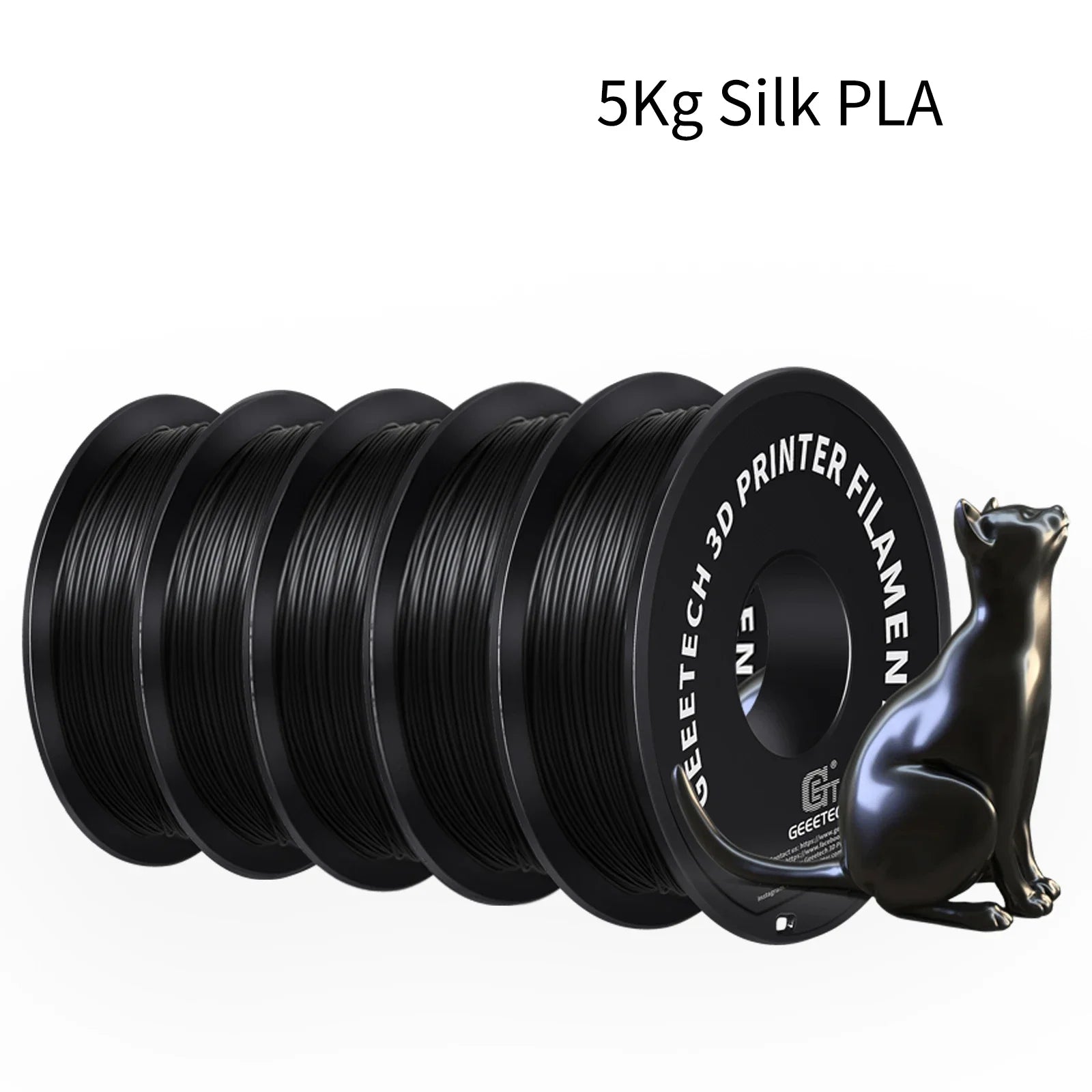 GEEETECH 5Rolls 3D Silk PLA Filament 1Kg/roll 1.75mm Spool Wire For 3D Printer Material,Safety, Vacuum packaging
