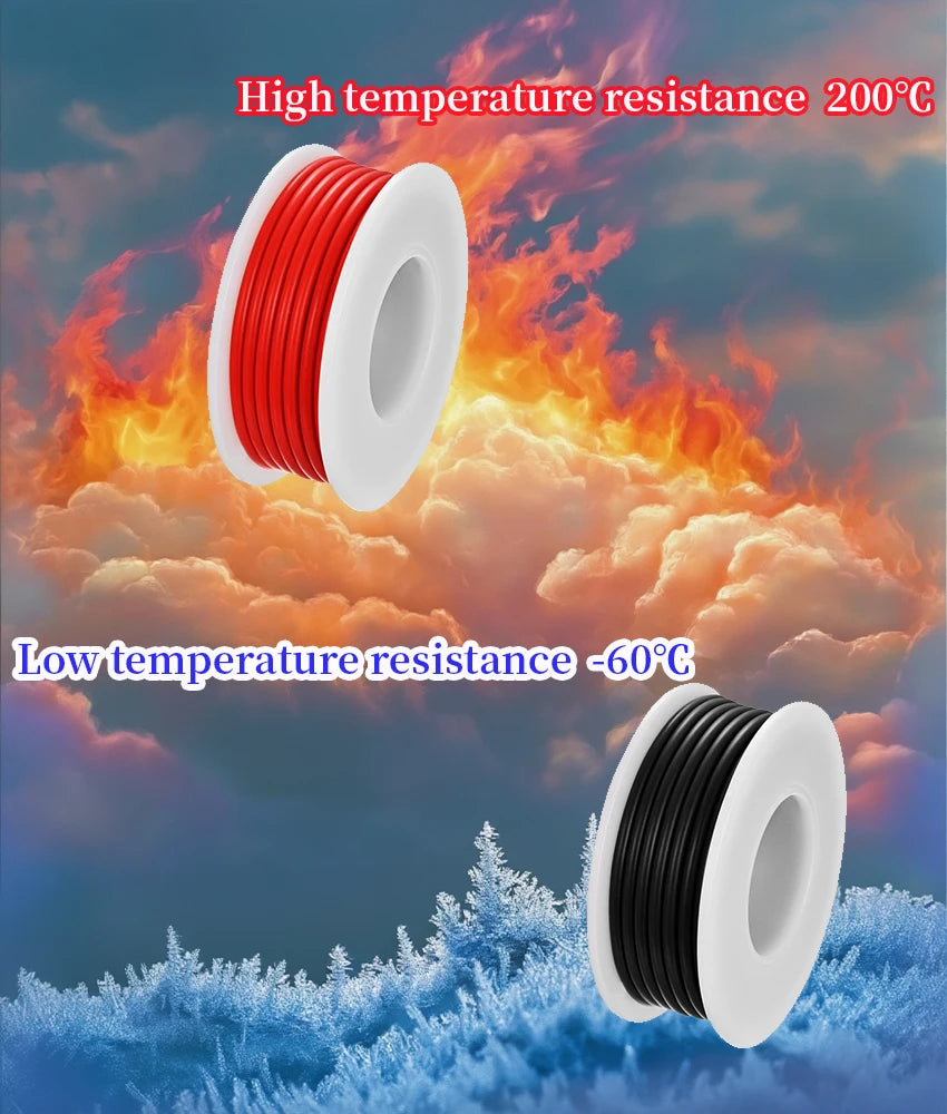 （6Colors Mix Kit）Heat Resistant Flexible Silicone Wire 30/28/26/24/22/20/18/16AWG Stranded Cable Electrical Tinned Copper Wires