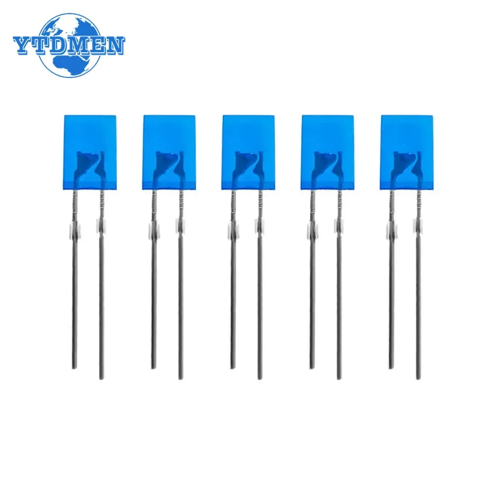 100PCS Square LED Light Emitting Diode 2*5*7mm LED Diode Red Yellow Green Blue White Diodes 2x5x7mm for DIY Electronic Kit