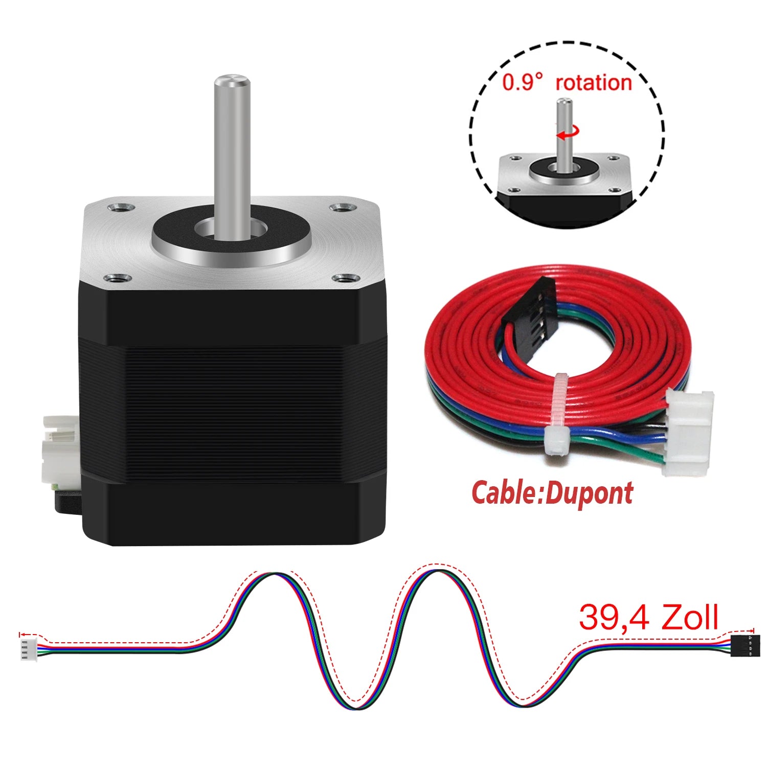 Usongshine All Nema17 Stepper Motor 17HS4401 42Motor 17HS4023 motor 42BYGH Motor 4Lead for CNC Laser Engraver 3D Printer