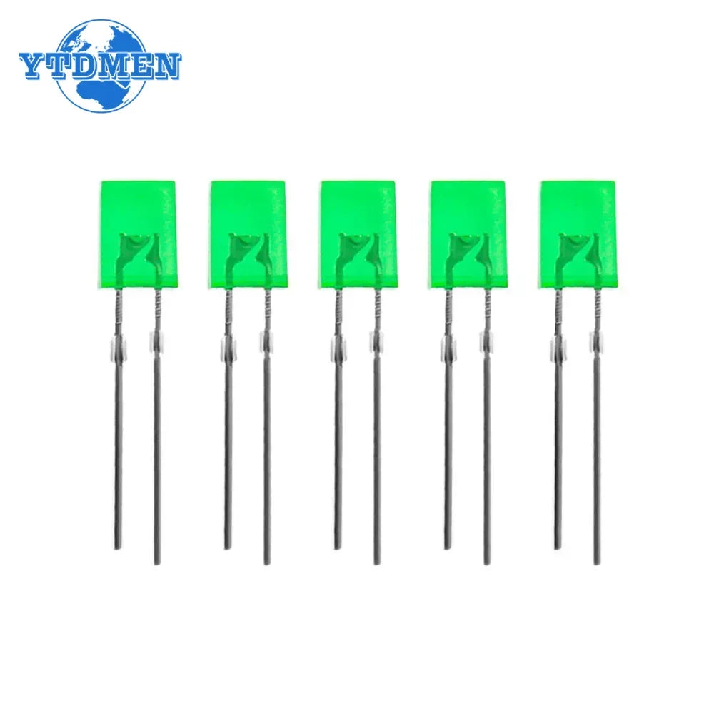 100PCS Square LED Light Emitting Diode 2*5*7mm LED Diode Red Yellow Green Blue White Diodes 2x5x7mm for DIY Electronic Kit