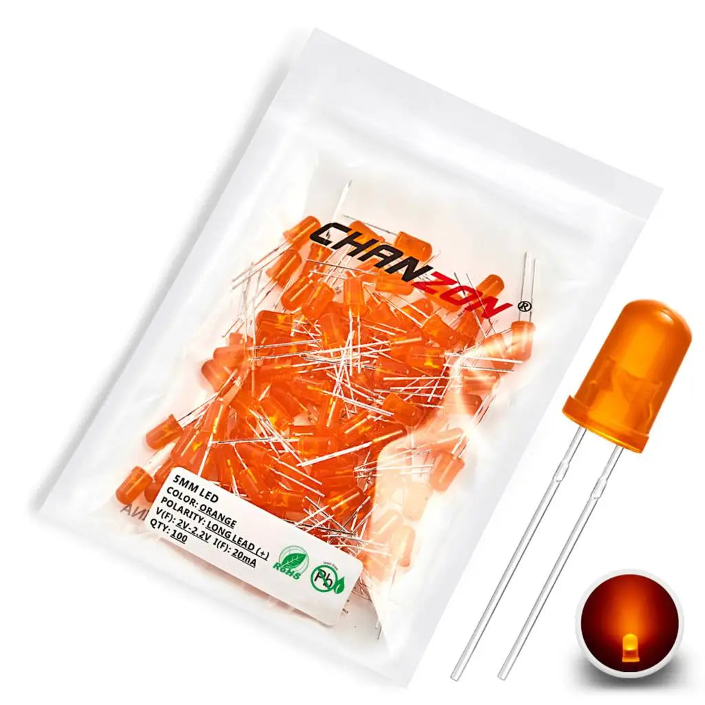 Diffused 5mm Led Diode Kit White Red Green Blue Yellow Orange 2V 3V Bulb Light Emitting Assortment Set Diy Arduino Pcb Circuit