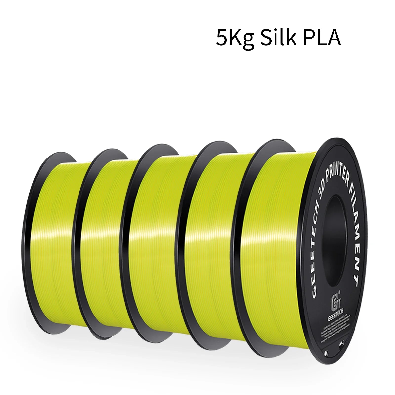 GEEETECH 5Rolls 3D Silk PLA Filament 1Kg/roll 1.75mm Spool Wire For 3D Printer Material,Safety, Vacuum packaging