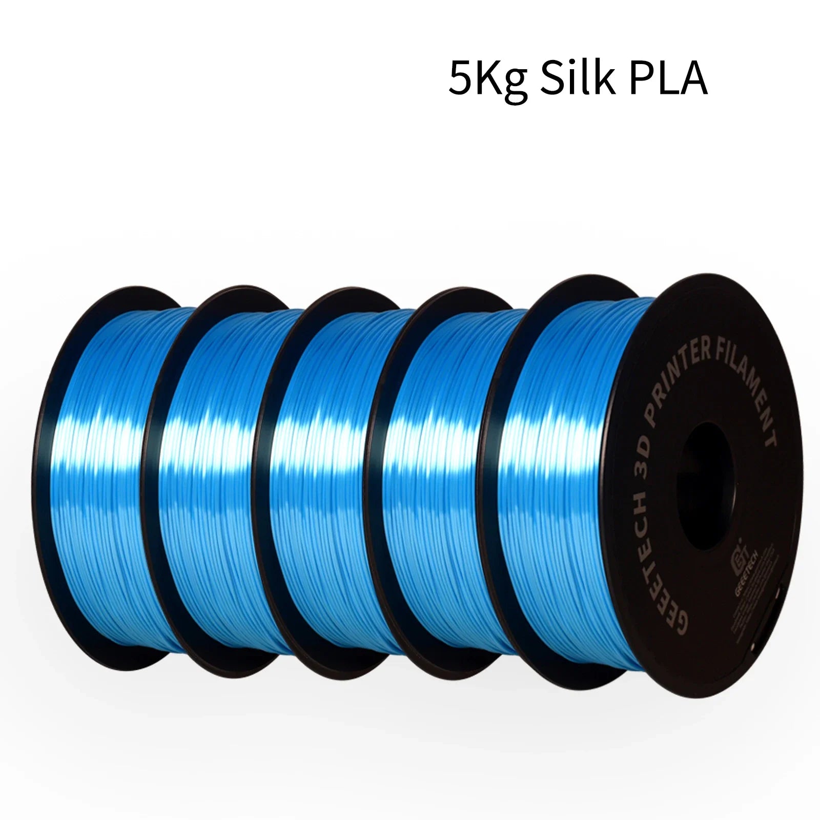 GEEETECH 5Rolls 3D Silk PLA Filament 1Kg/roll 1.75mm Spool Wire For 3D Printer Material,Safety, Vacuum packaging