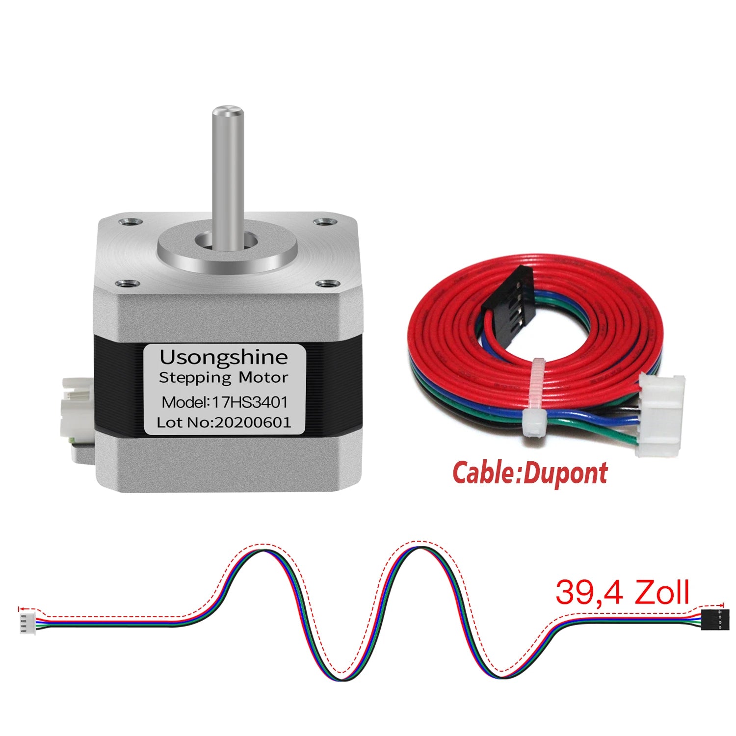 Usongshine All Nema17 Stepper Motor 17HS4401 42Motor 17HS4023 motor 42BYGH Motor 4Lead for CNC Laser Engraver 3D Printer