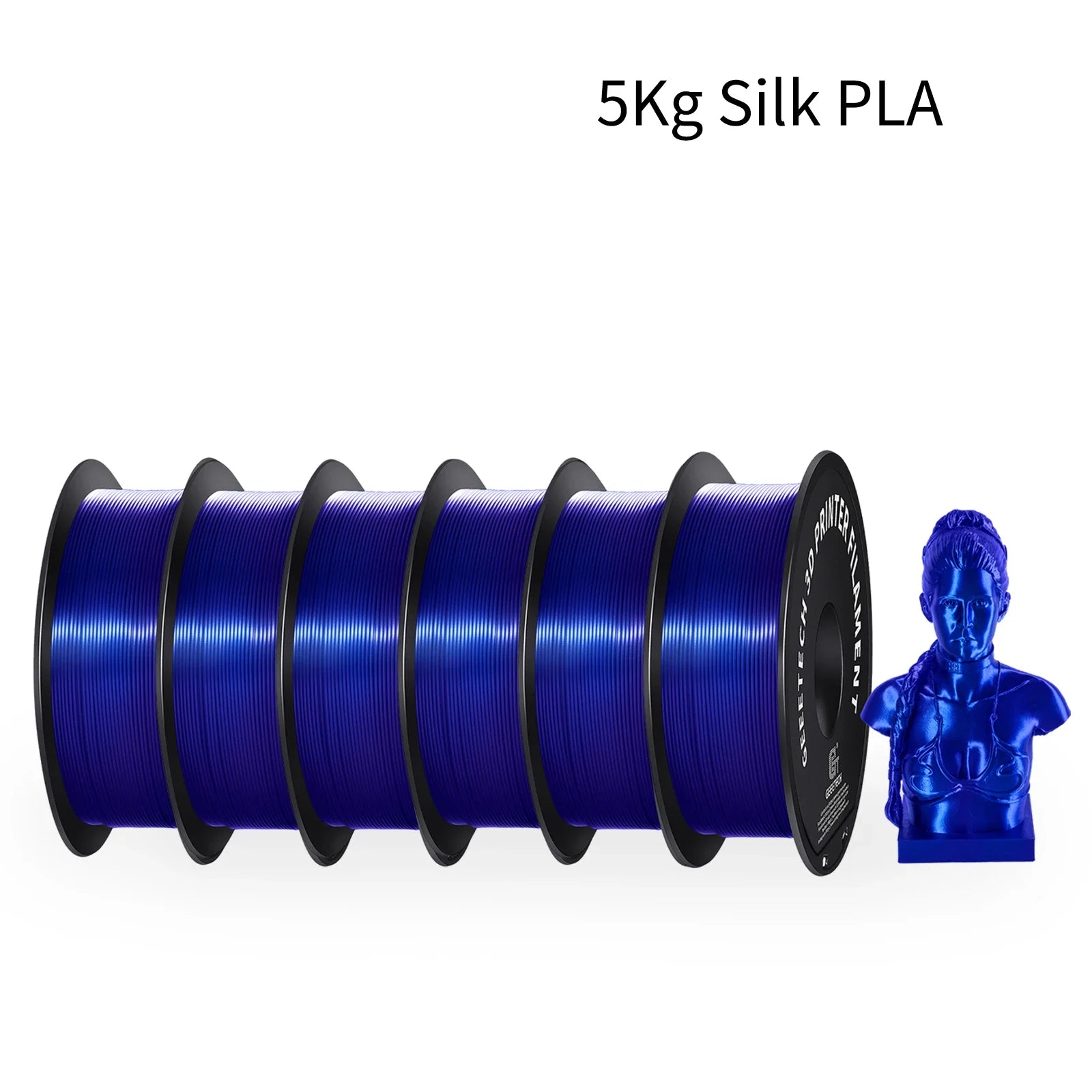 GEEETECH 5Rolls 3D Silk PLA Filament 1Kg/roll 1.75mm Spool Wire For 3D Printer Material,Safety, Vacuum packaging