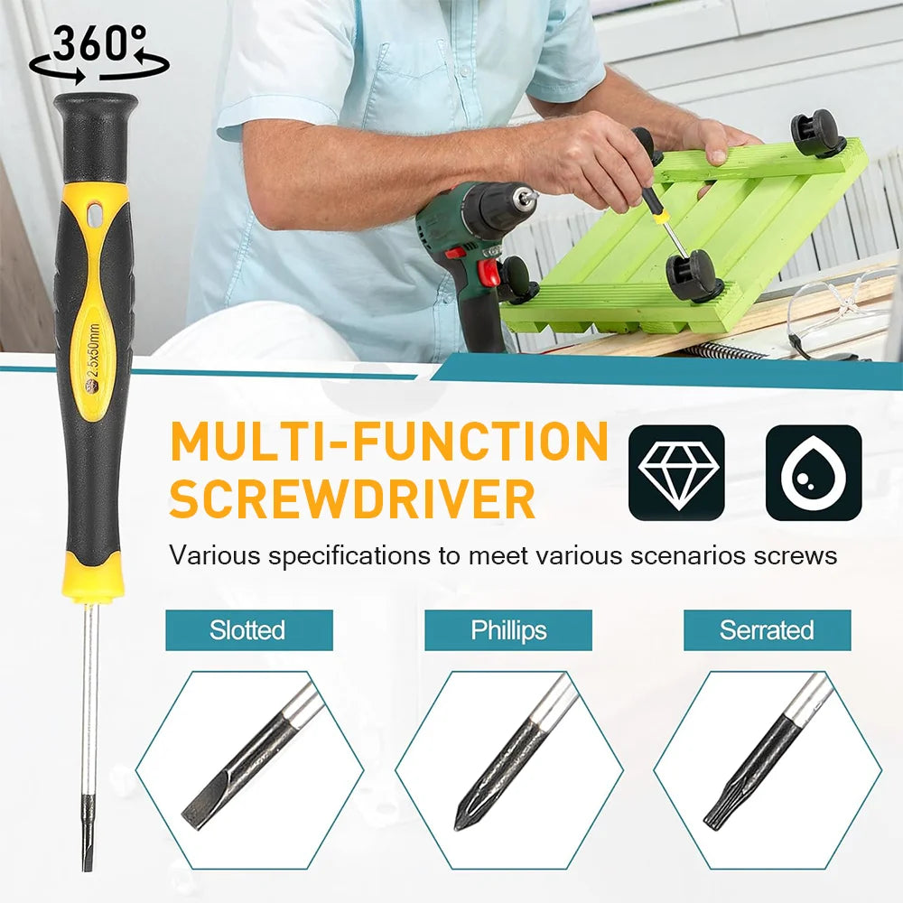 Magnetic Screwdriver Set with Case, 42pcs Precision Screwdriver Tools Includes Slotted, Phillips, Hexagonal, Torx