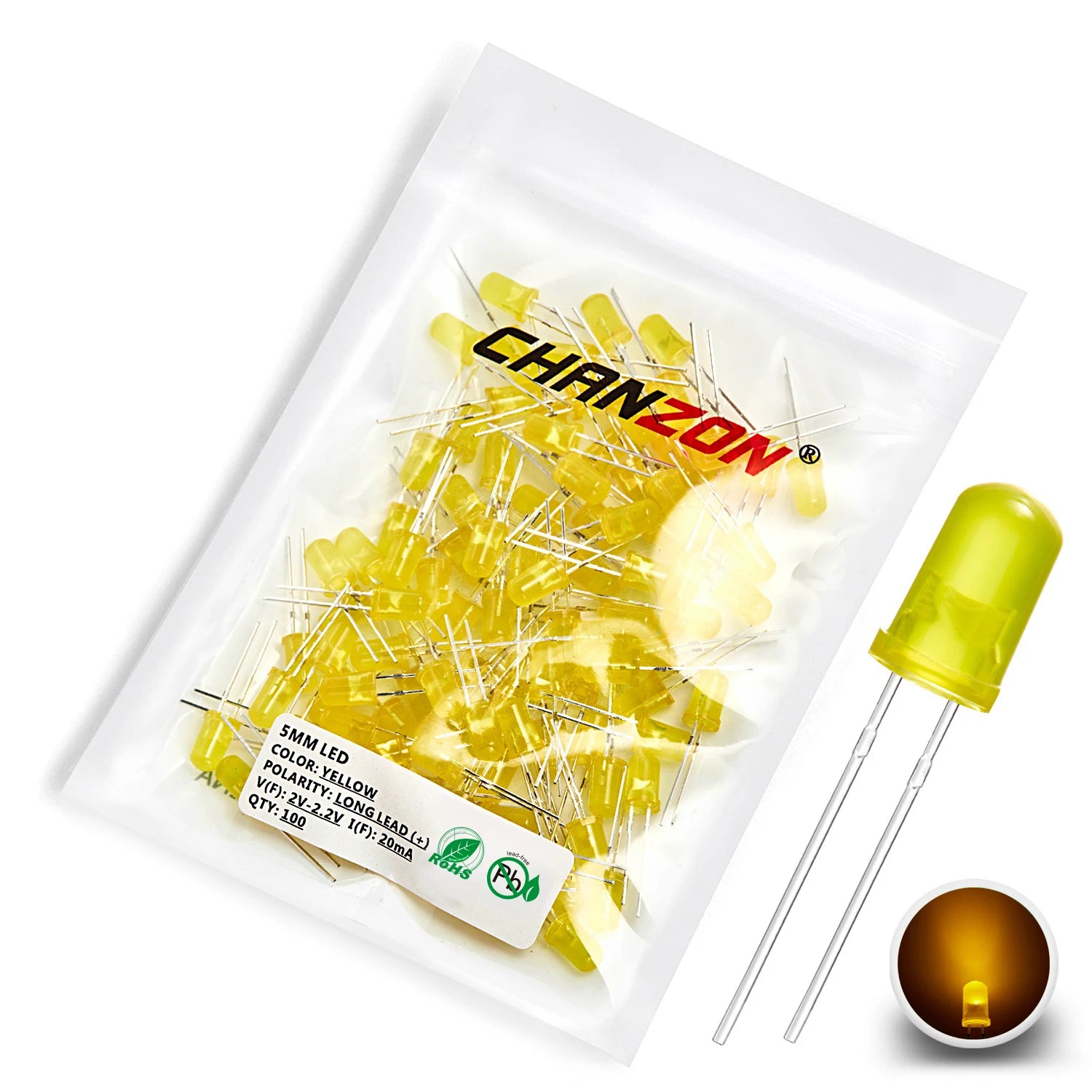 Diffused 5mm Led Diode Kit White Red Green Blue Yellow Orange 2V 3V Bulb Light Emitting Assortment Set Diy Arduino Pcb Circuit