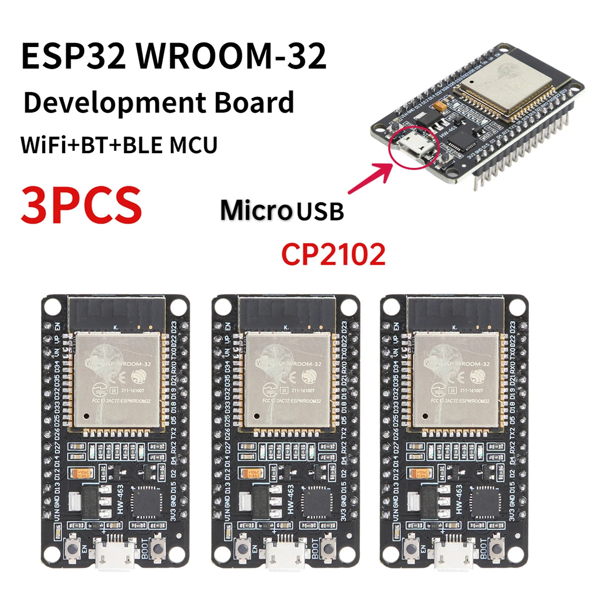 ESP32 -32 Development Board TYPE-C CH340C/ USB CP2102 WiFi+Bluetooth Ultra-Low Power Consumption Dual Core Wireless Module