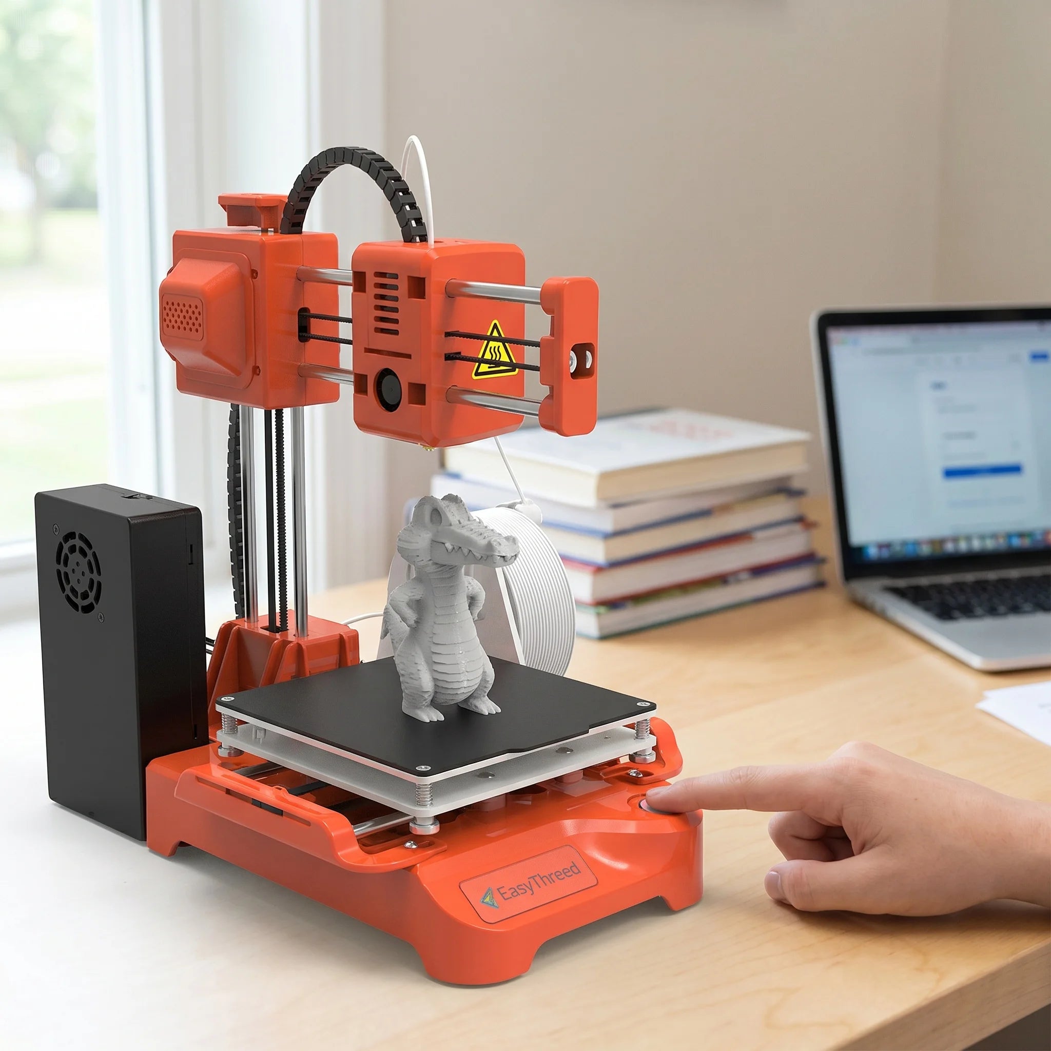 Easythreed K7 Mini FDM 3D Printer, 100x100x100mm Build Volume, Quiet Operation One Key Printing, Safe Entry Level 3D Printer for Kids Teens STEM Education Family DIY Beginners