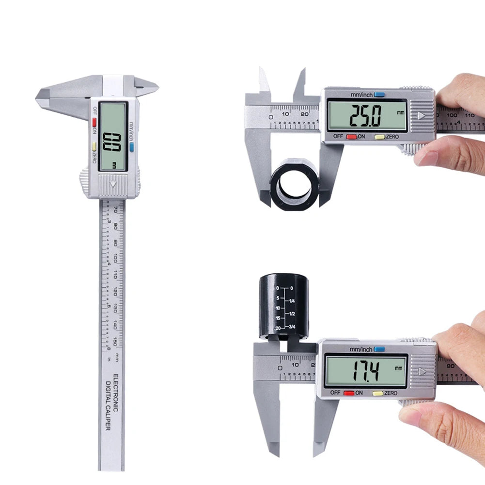 Classic Texture Electronic Carbon Fiber Multi-functional Vernier Caliper Gauge Micrometer Practical Depth Measuring Tools