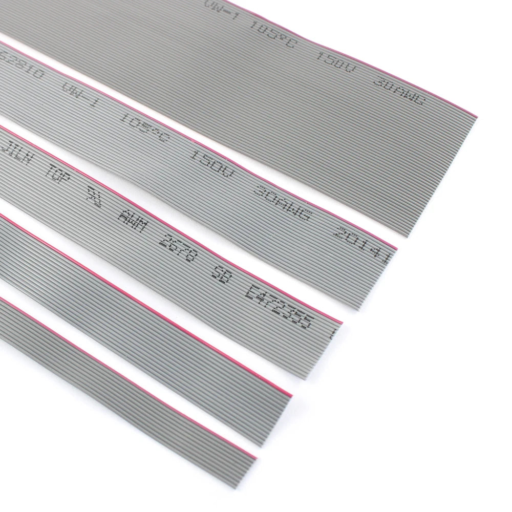 1Meter 0.635mm Pitch 6/8/10/12/14/16/20/24/26/30/34/40/50 Pin Wire Grey Flat Ribbon Cable 30AWG 150V For IDC FC 1.27mm Connector