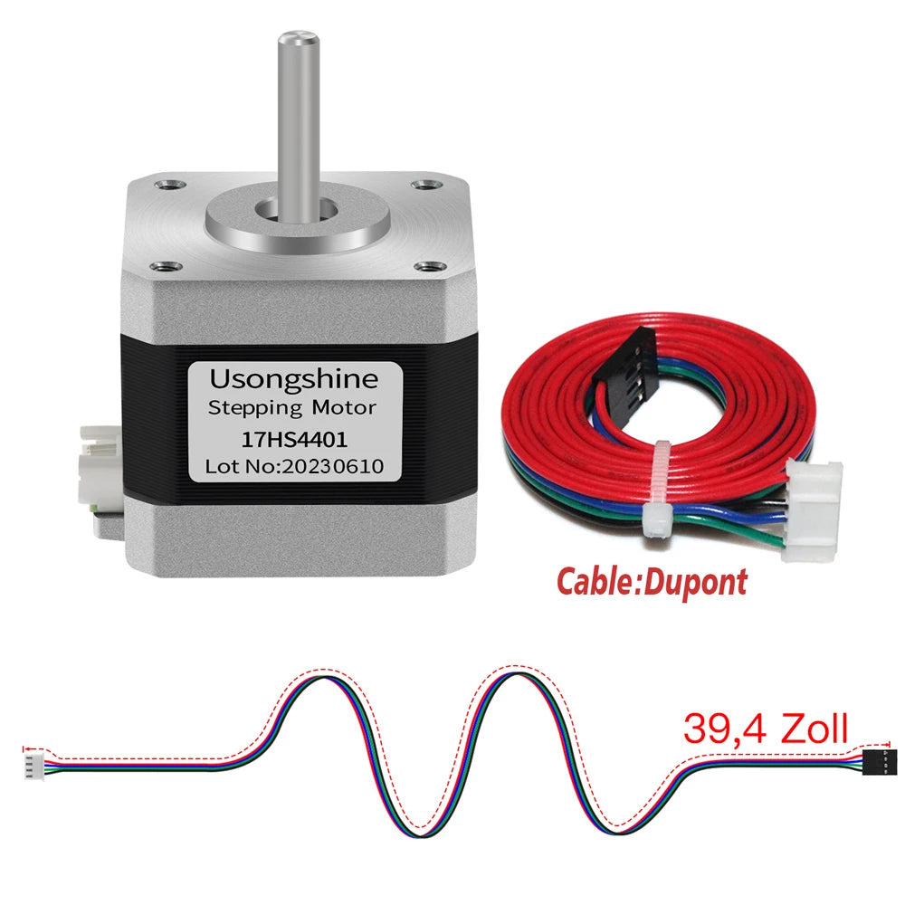 Usongshine All Nema17 Stepper Motor 17HS4401 42Motor 17HS4023 motor 42BYGH Motor 4Lead for CNC Laser Engraver 3D Printer