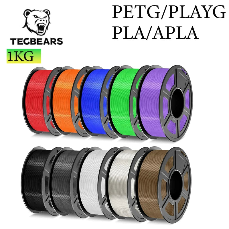 TECBEARS petg 1KG 3D Filament PETG 3D Printer Filament Strong toughness better layer bonding dimensional accuracy +/-0.02mm