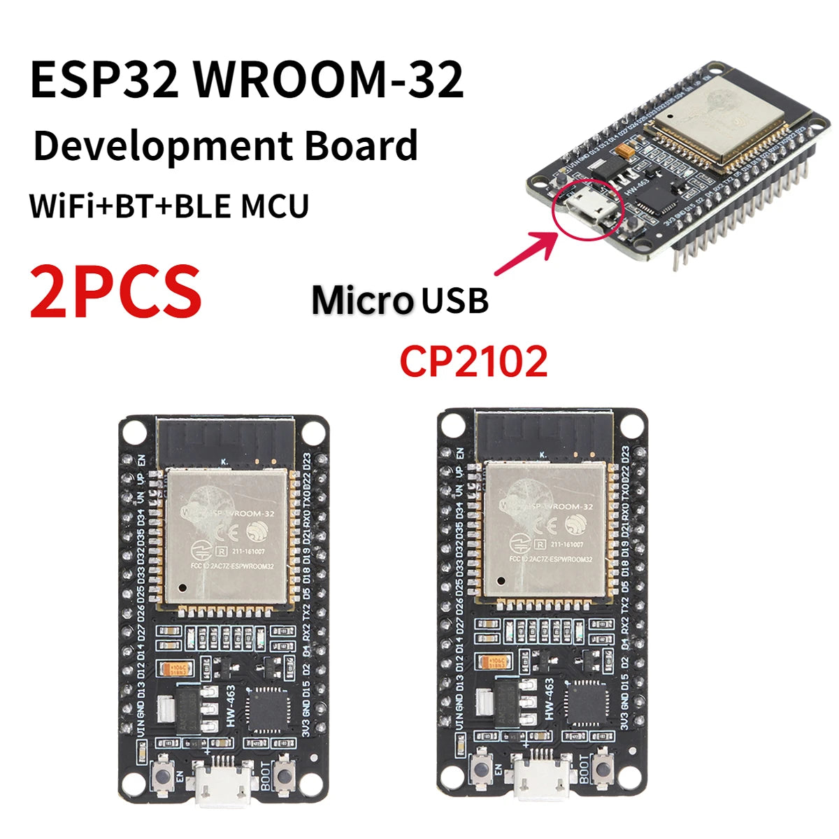 ESP32 -32 Development Board TYPE-C CH340C/ USB CP2102 WiFi+Bluetooth Ultra-Low Power Consumption Dual Core Wireless Module