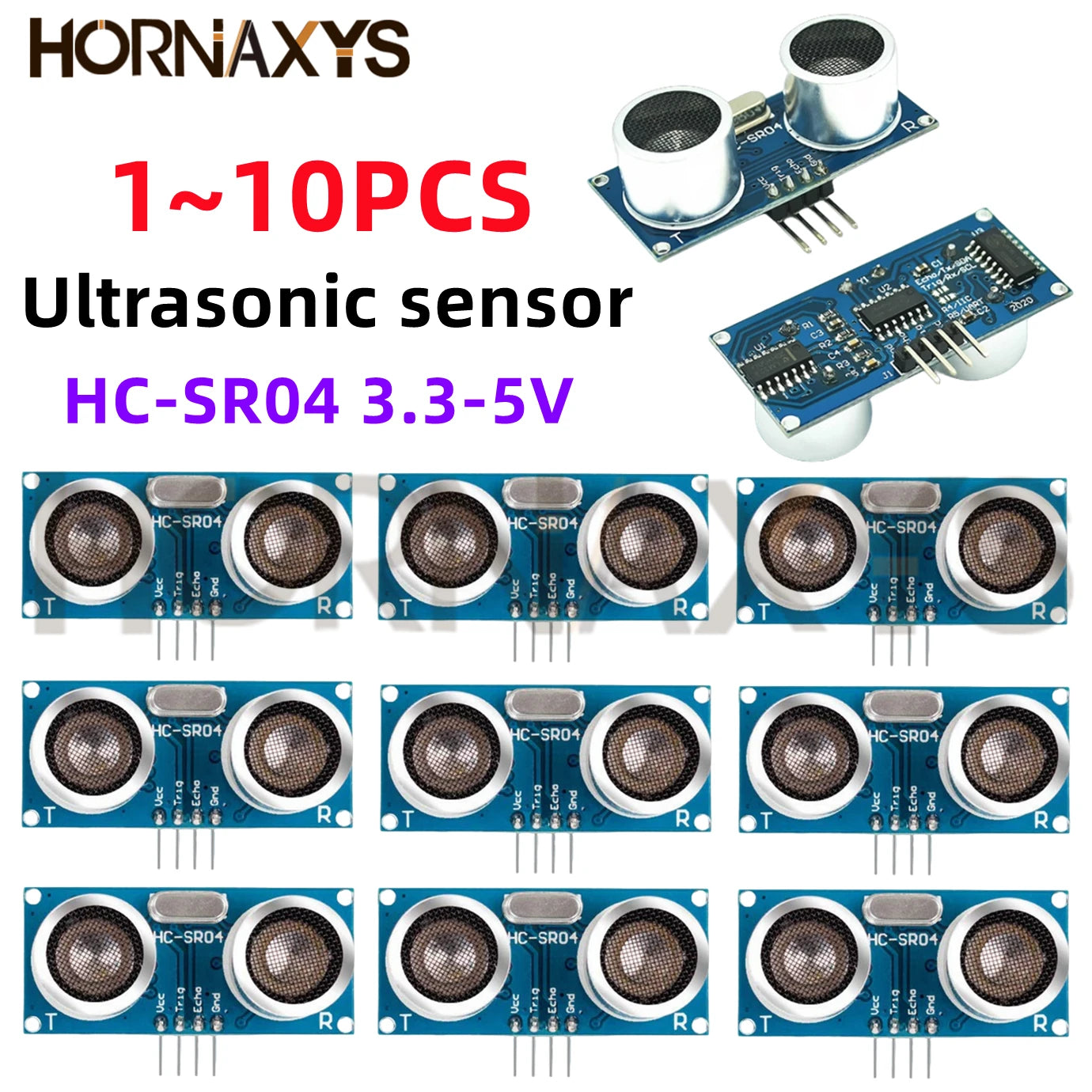 Ultrasonic Distance Sensor Module  HC SR04 Distance Sensor For Arduino 3.3V-5V 1 to 10 Pieces