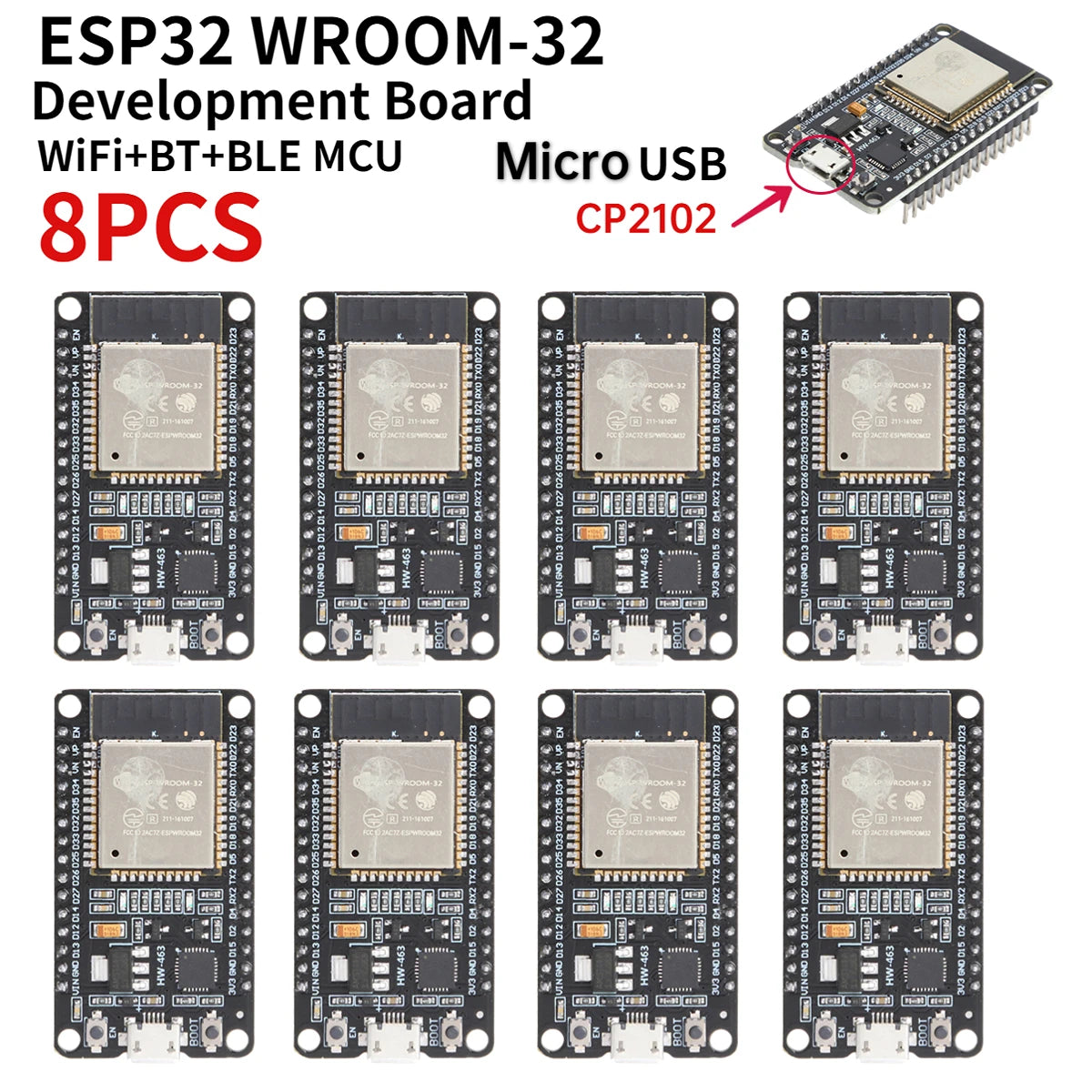 ESP32 -32 Development Board TYPE-C CH340C/ USB CP2102 WiFi+Bluetooth Ultra-Low Power Consumption Dual Core Wireless Module