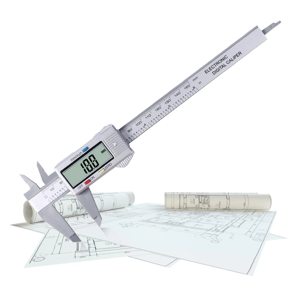 Classic Texture Electronic Carbon Fiber Multi-functional Vernier Caliper Gauge Micrometer Practical Depth Measuring Tools