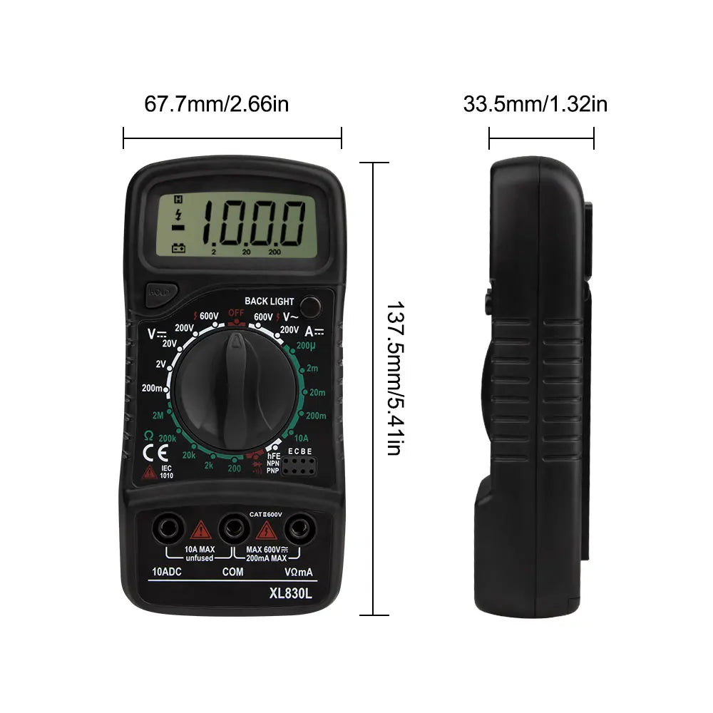 XL830L Digital Multimeter Esr Meter Testers Automotive Electrical Dmm Transistor Peak Tester Meter Capacitance Meter