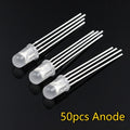 50-200PCS 5mm RGB LED Common Cathode/Anode Tri-Color Red/green/blue Diodes F5 Diffused Highlight for DIY Electronics