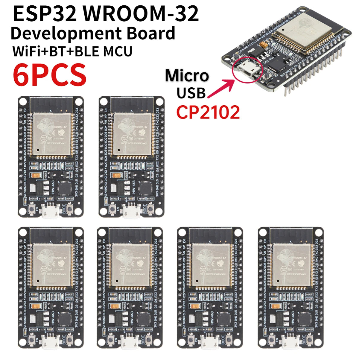 ESP32 -32 Development Board TYPE-C CH340C/ USB CP2102 WiFi+Bluetooth Ultra-Low Power Consumption Dual Core Wireless Module