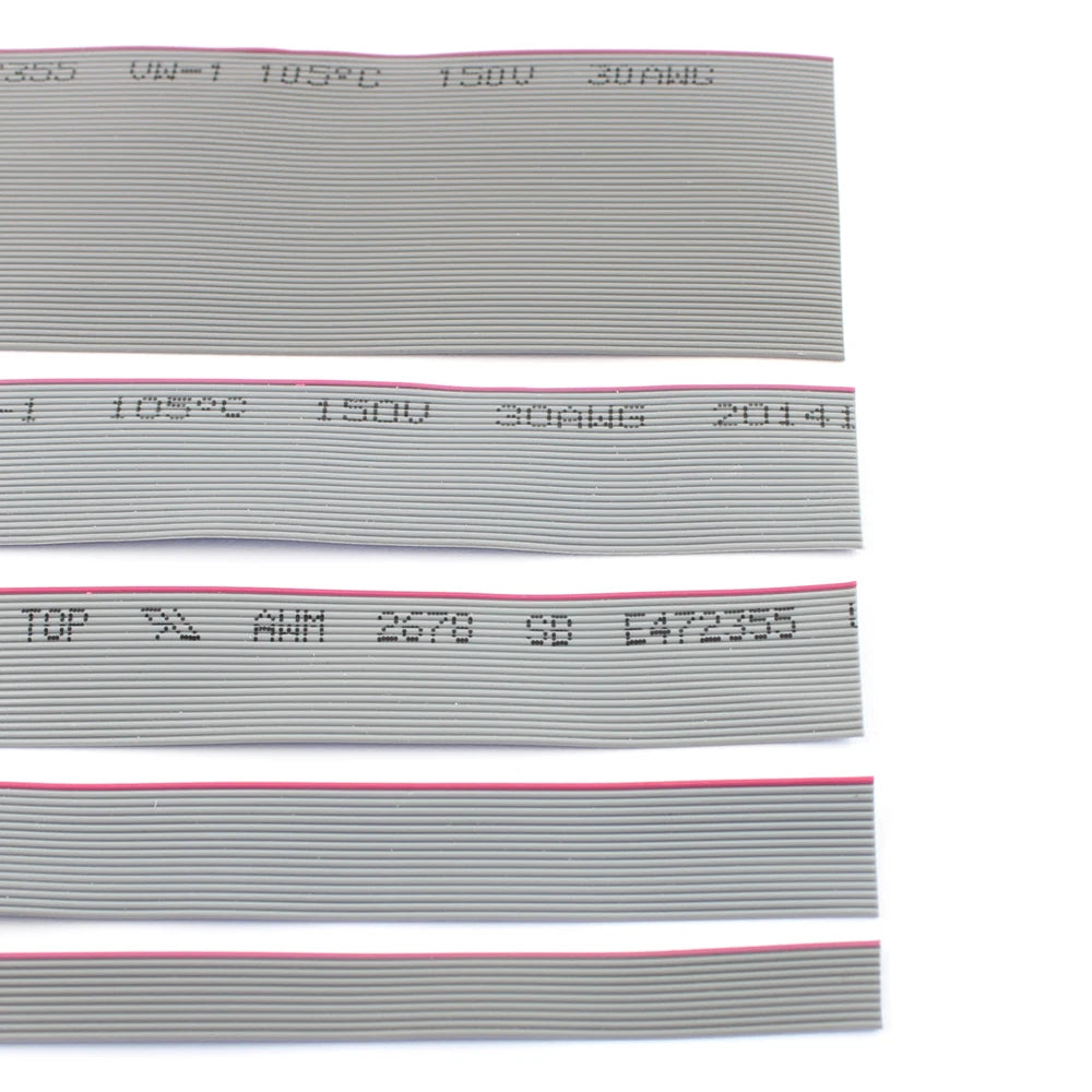1Meter 0.635mm Pitch 6/8/10/12/14/16/20/24/26/30/34/40/50 Pin Wire Grey Flat Ribbon Cable 30AWG 150V For IDC FC 1.27mm Connector