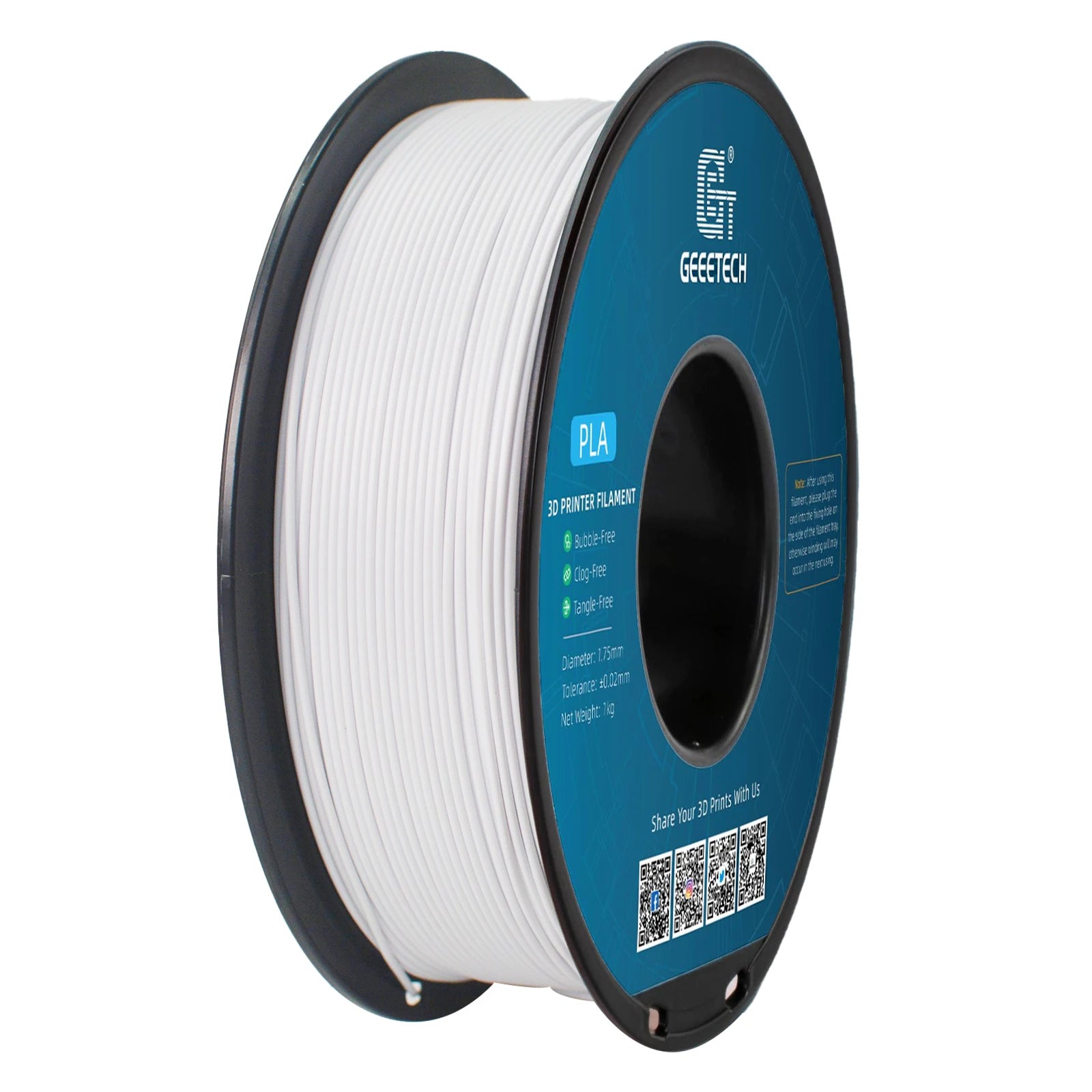 Geeetech 3d printer Filament PLA PETG Plastic 1kg 1.75mm,Tangle-Free, 3d printing wire materials, black, white, vacuum packaging