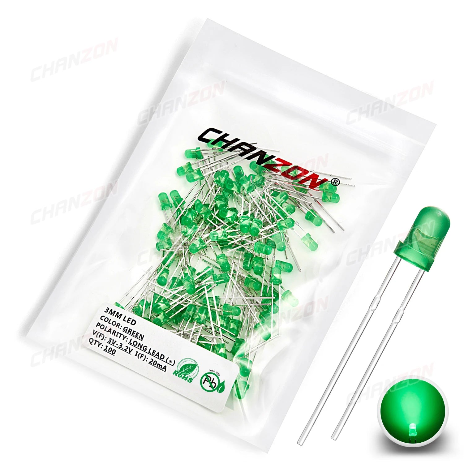 100 Pcs 3mm Led Diode Flashing White Red Green Blue Yellow Rgb Fast Slow Flash Diffused Clear Color Changing Light Emitting Lamp