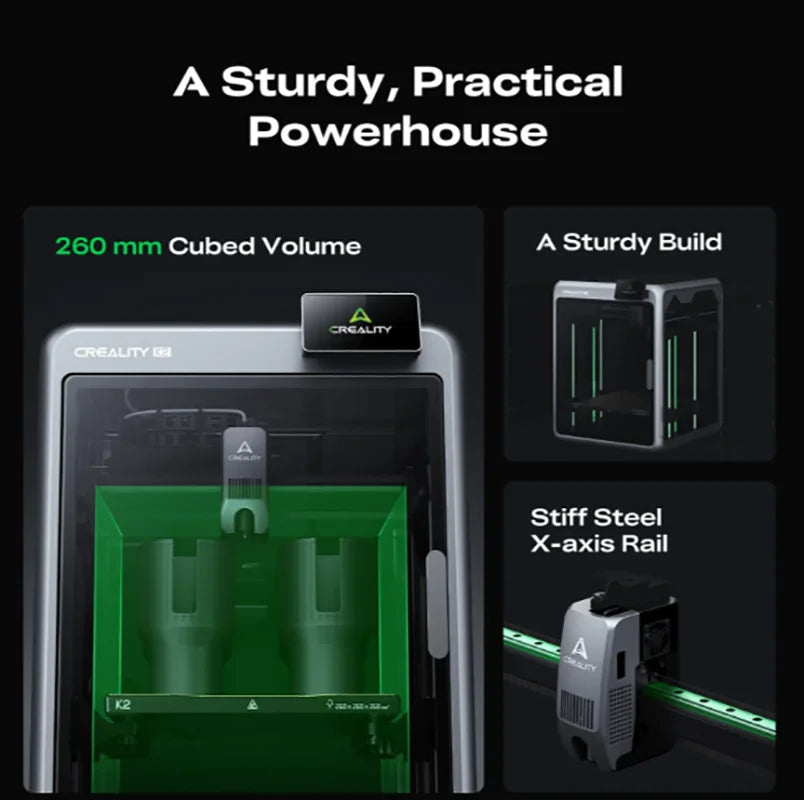 Creality K2 Combo 3D Printers with CFS, Dual Camera, 600mm/s Printing Speed,260 * 260 * 260mm Printing Volume