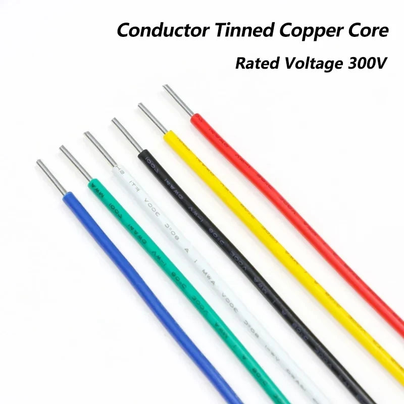2~50m Copper Wire LED Cable 26 24 22 20 18 16 14 AWG Solid Line PVC Insulation Tinned Plating Single Core 1007 Electric Line