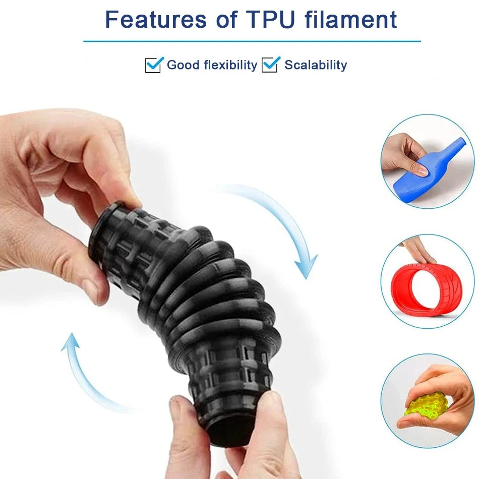 Flexible Filament TPU 1.75mm 1KG 3D Filament TPU Printing Material Transparent Filament Turquoise For 3D Printer TPU Filamento