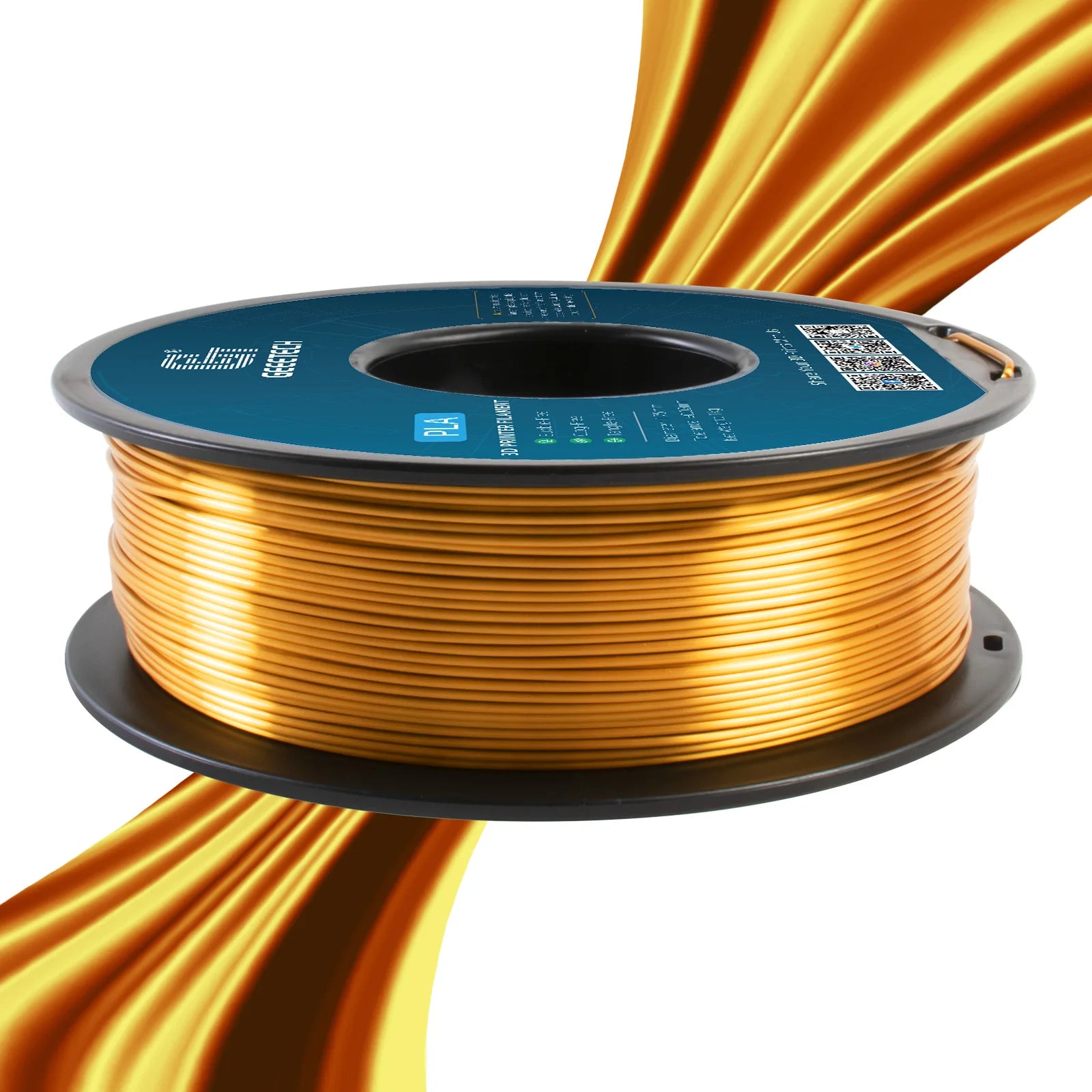 GEEETECH 5Rolls 3D Silk PLA Filament 1Kg/roll 1.75mm Spool Wire For 3D Printer Material,Safety, Vacuum packaging