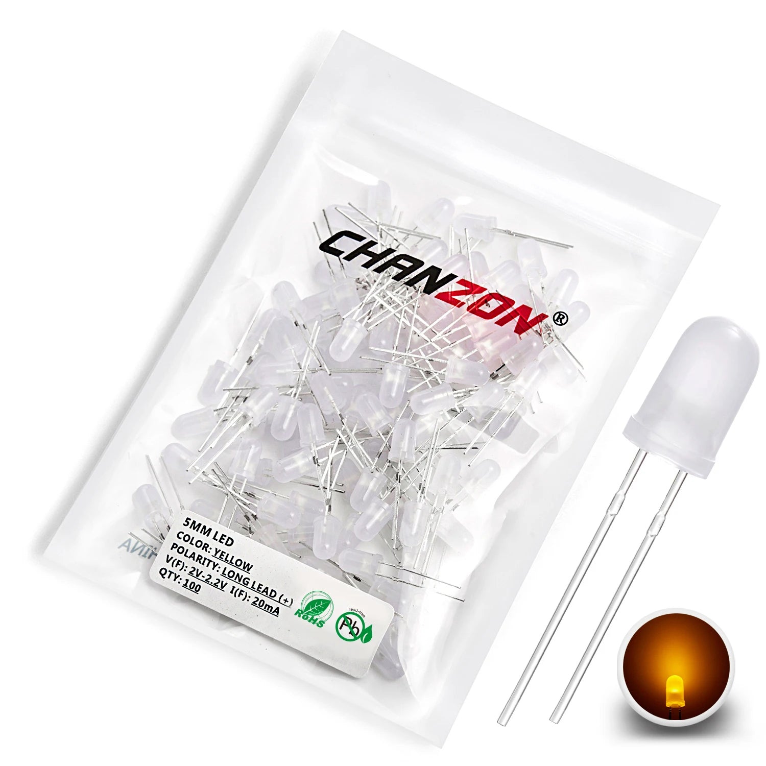 Diffused 5mm Led Diode Kit White Red Green Blue Yellow Orange 2V 3V Bulb Light Emitting Assortment Set Diy Arduino Pcb Circuit
