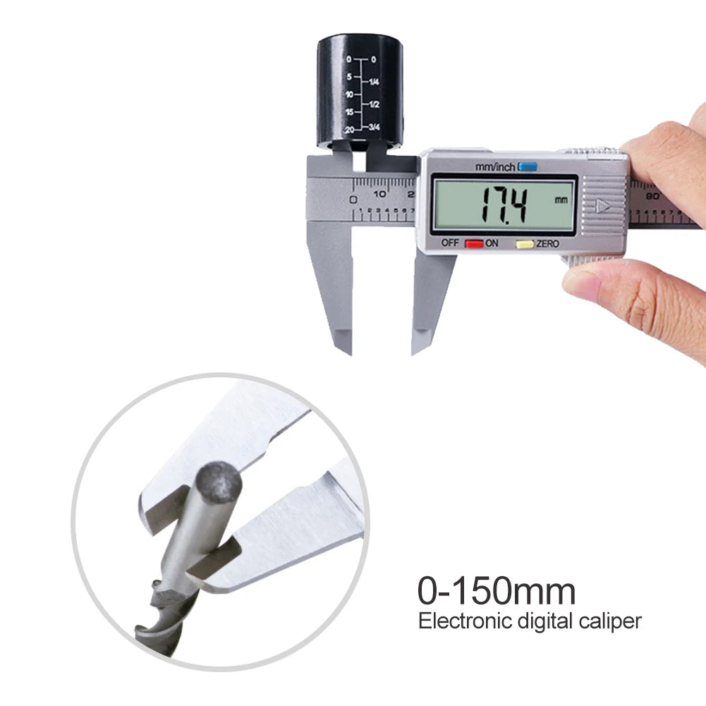 Classic Texture Electronic Carbon Fiber Multi-functional Vernier Caliper Gauge Micrometer Practical Depth Measuring Tools