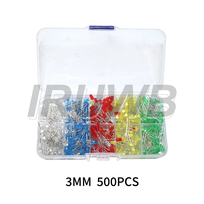 F3 F5 LED Diode Various Kits White Green Red Blue Yellow 3MM 5MM Light Emitting Diode Electronic Kit Box