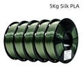 GEEETECH 5Rolls 3D Silk PLA Filament 1Kg/roll 1.75mm Spool Wire For 3D Printer Material,Safety, Vacuum packaging