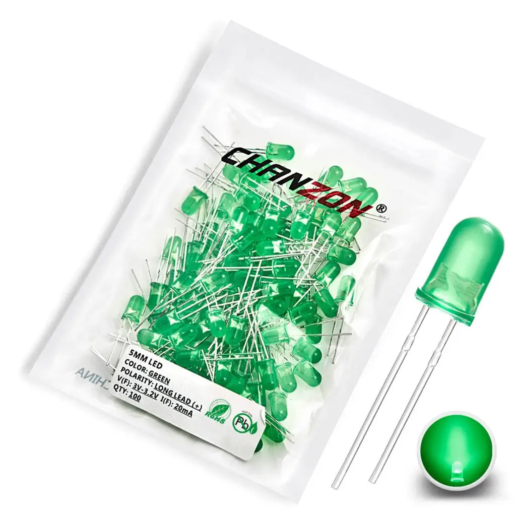 Diffused 5mm Led Diode Kit White Red Green Blue Yellow Orange 2V 3V Bulb Light Emitting Assortment Set Diy Arduino Pcb Circuit