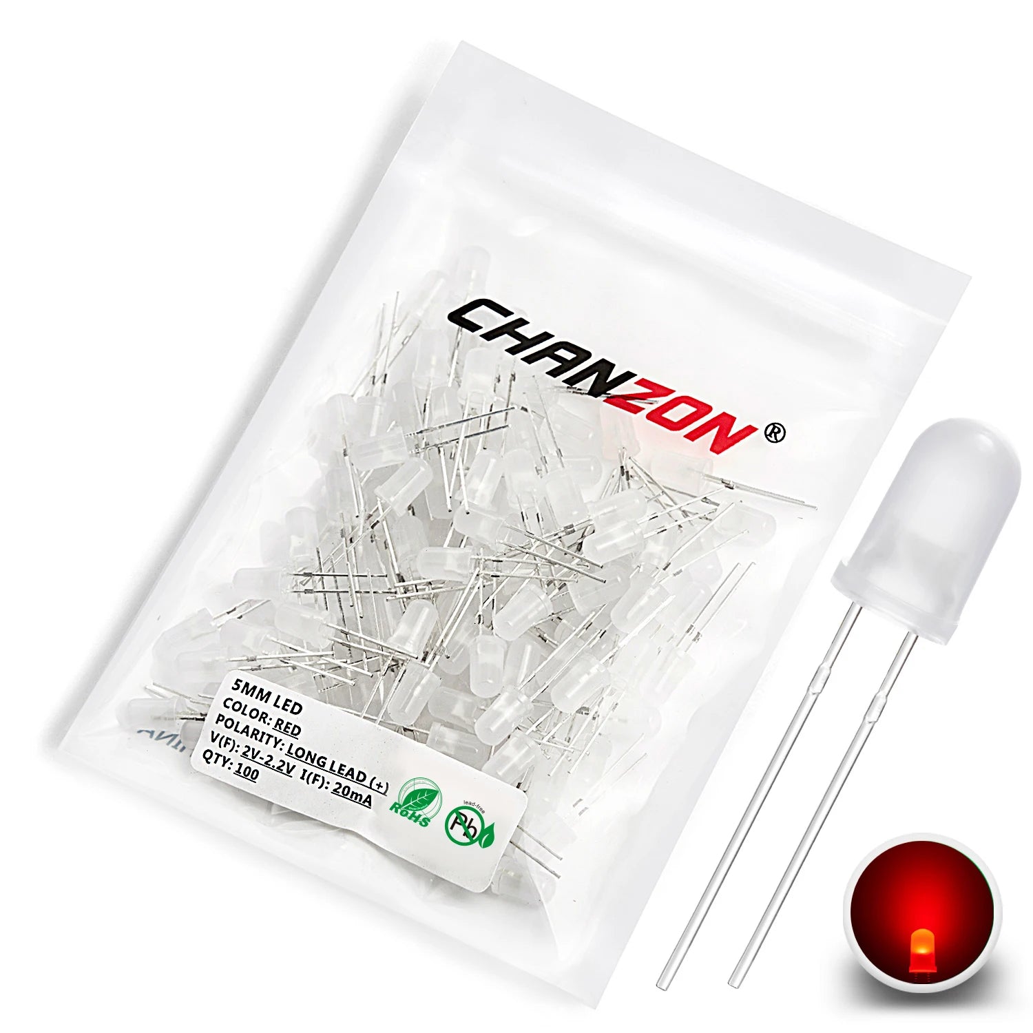 Diffused 5mm Led Diode Kit White Red Green Blue Yellow Orange 2V 3V Bulb Light Emitting Assortment Set Diy Arduino Pcb Circuit