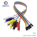 Diymore Alligator Clip To Dupont Wire 10Pin Male Crocodile Clip To Jumper Wire 10pin Female Test Lead for Arduino Raspberry Pi