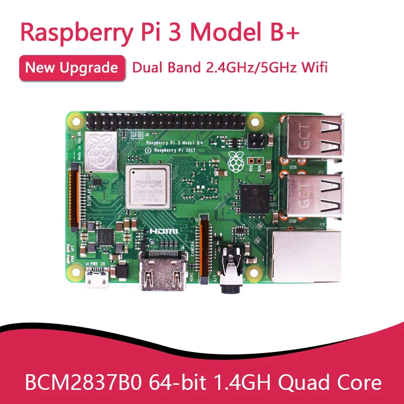 New Original Raspberry Pi 3 Model B+ 3B Plus BCM2837 1.4GHz with 2.4G & 5G WIFI 4.2 BT and PoE