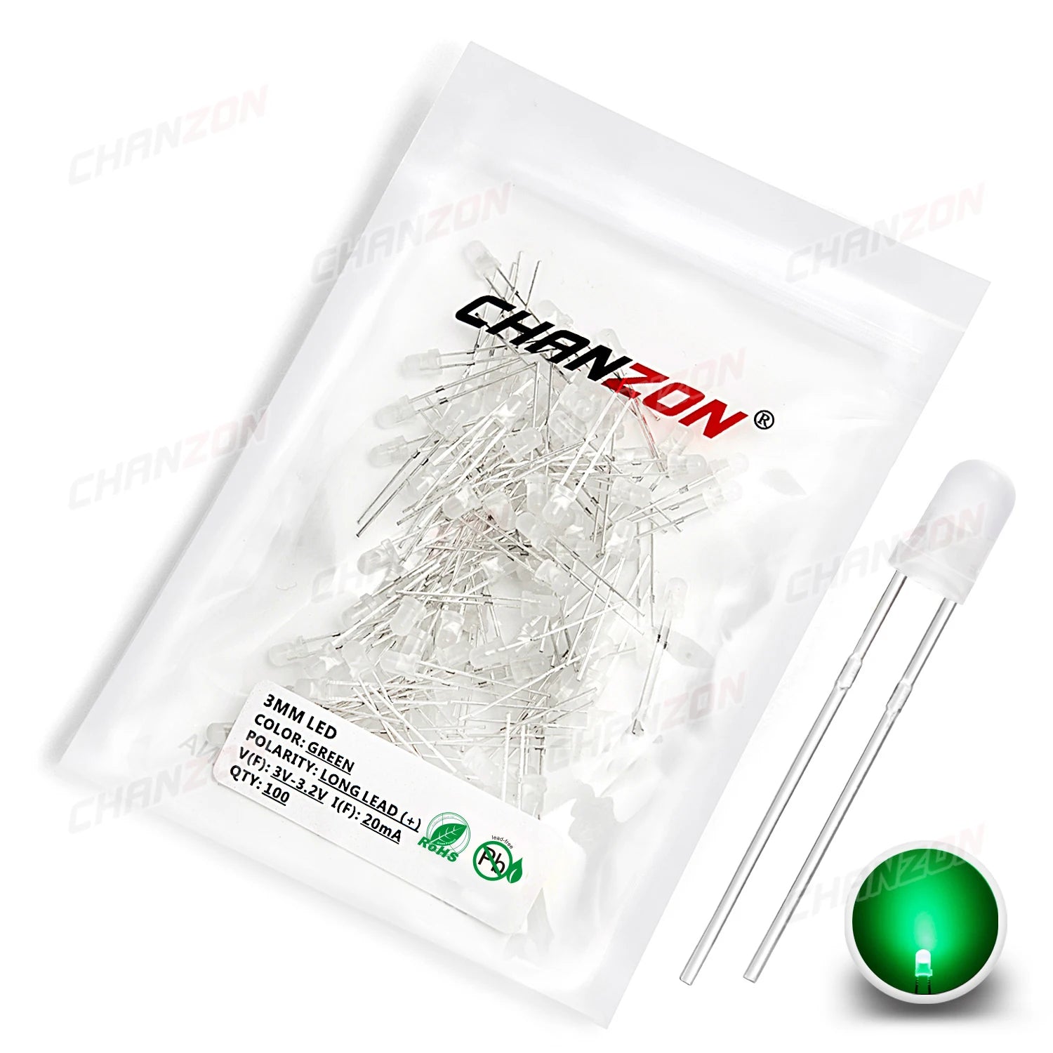 100 Pcs 3mm Led Diode Flashing White Red Green Blue Yellow Rgb Fast Slow Flash Diffused Clear Color Changing Light Emitting Lamp