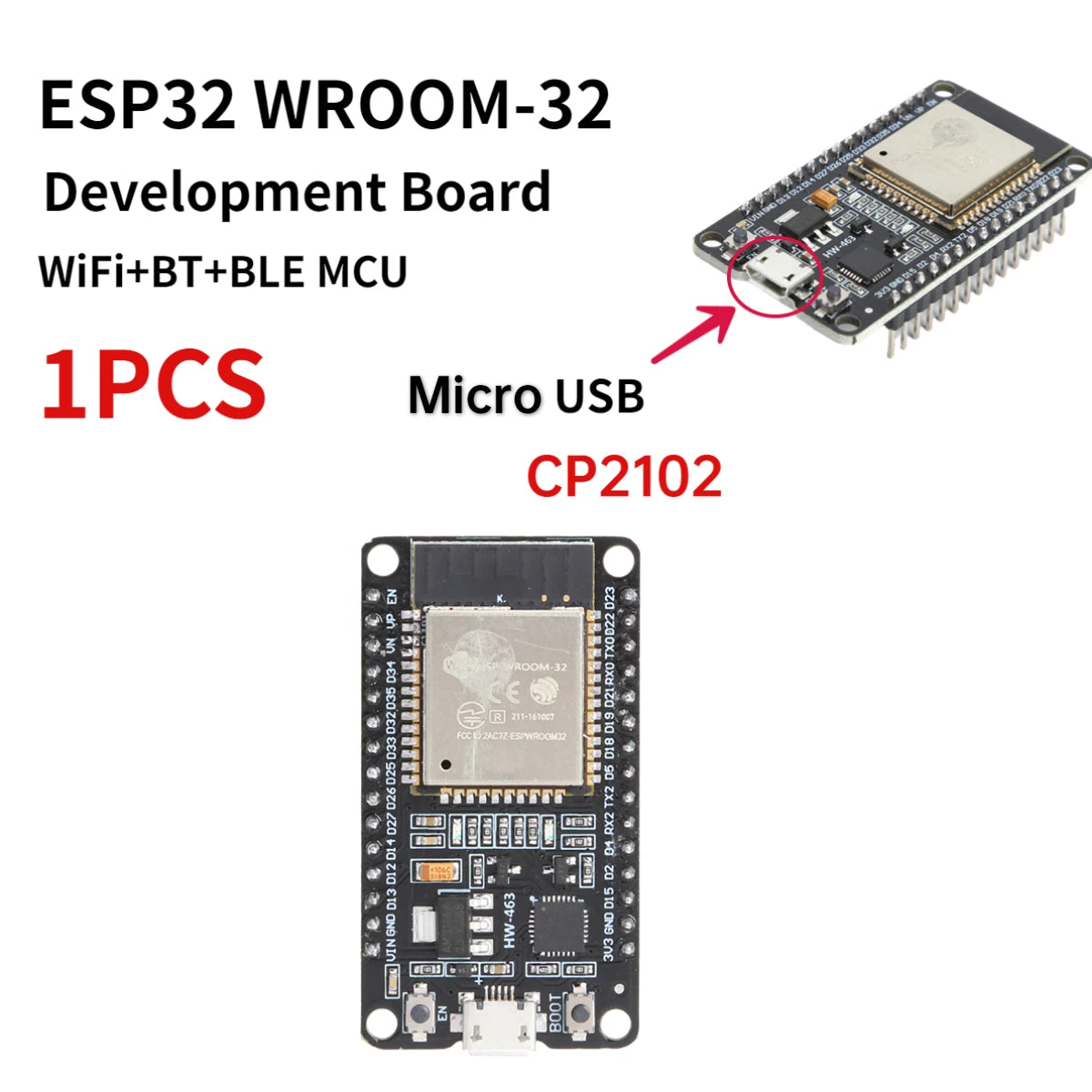 ESP32 -32 Development Board TYPE-C CH340C/ USB CP2102 WiFi+Bluetooth Ultra-Low Power Consumption Dual Core Wireless Module