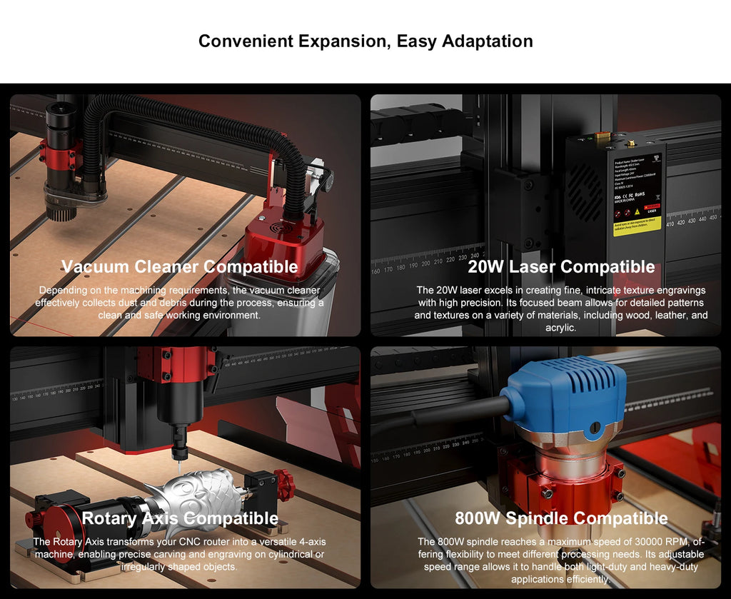 Twotrees TTC6050 CNC Router Cutter Laser Engraving Cutting Machine for Metal Wood Acrylic UK