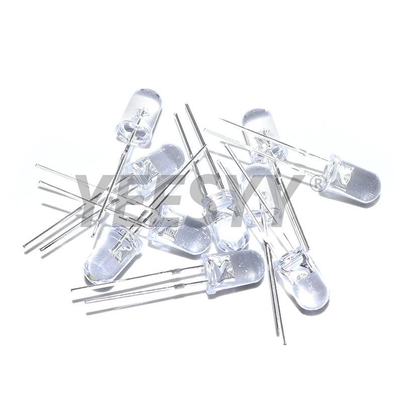 100pcs 5mm LED Diode 5 mm Assorted Kit White Green Red Blue Yellow Orange Pink Purple Warm white DIY Light Emitting Diode